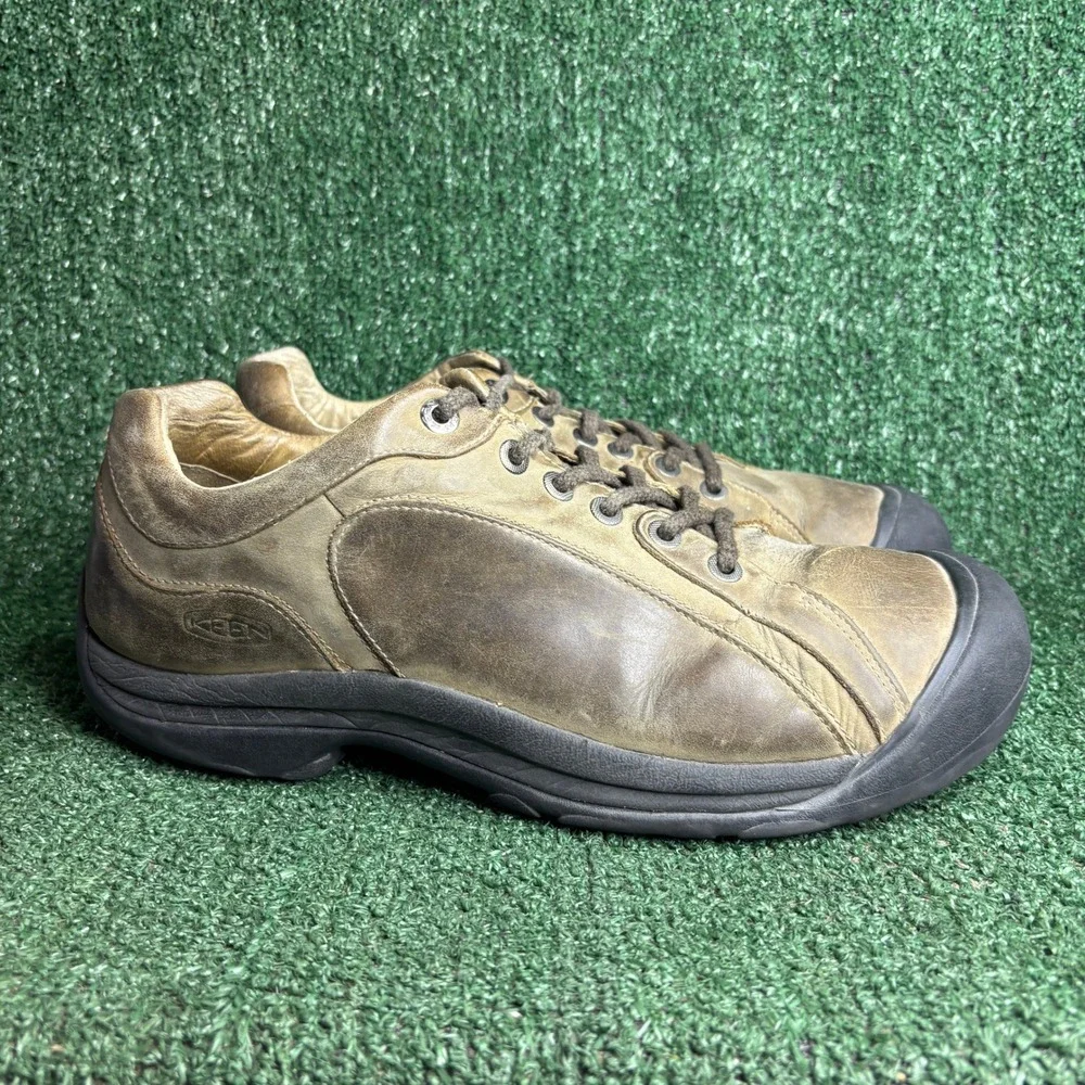 KEEN Briggs II Leather Lace Up Gorpcore Oxford Hiking Shoes Brown Mens Size 14